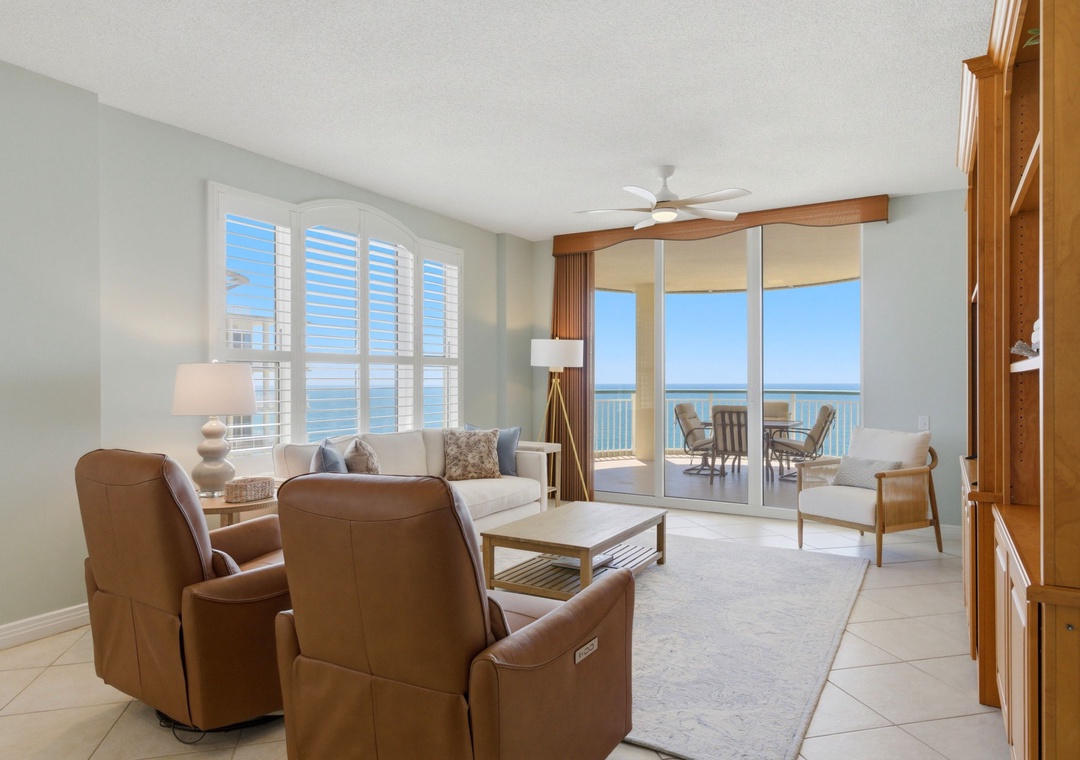 Beach Colony E13A- Living Room View & Balcony