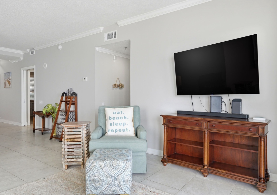 Beach Colony West 11C- Living Room & TV