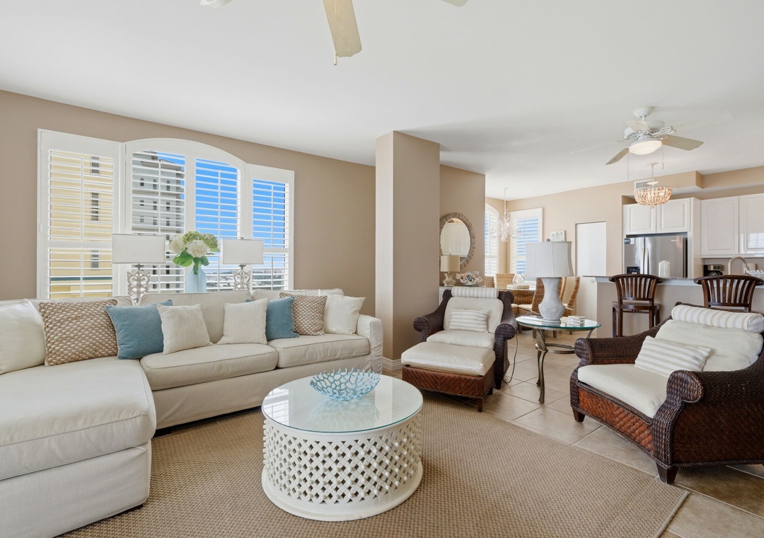 Beach Colony Tower PH1D- View from Living Room to Kitchen & Dining