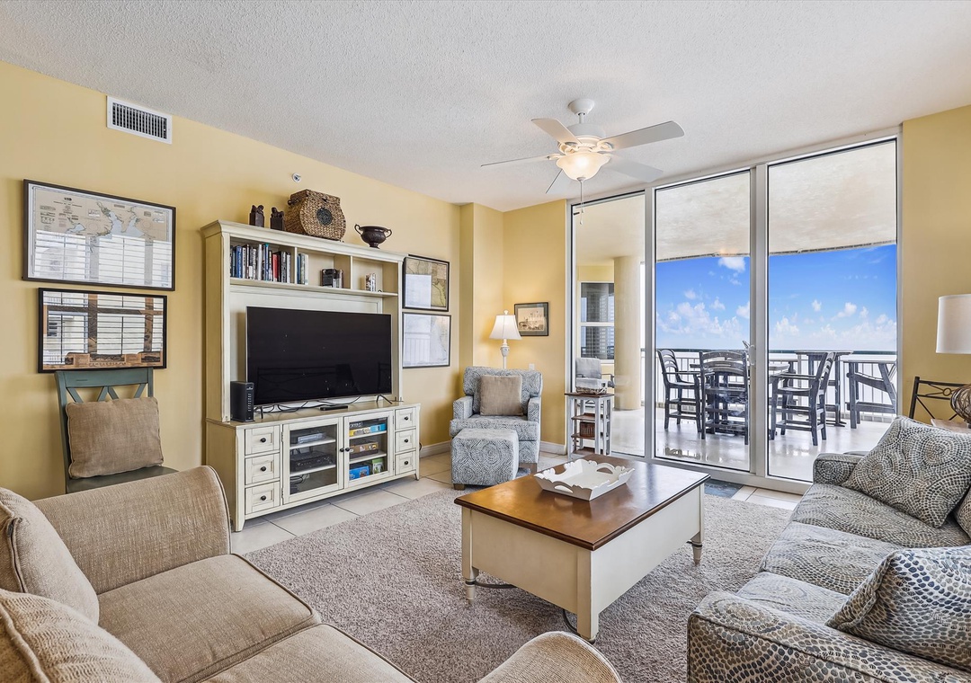 Beach Colony East 10D Living Room and TV