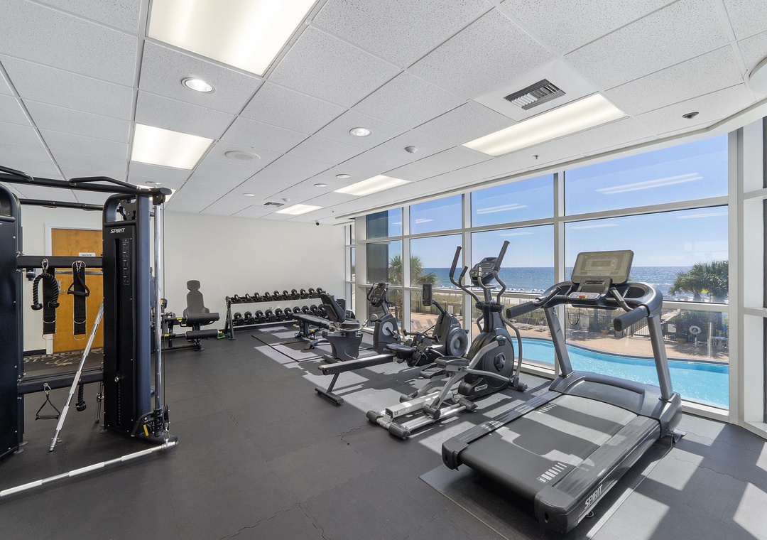 Stay in shape while enjoying stunning ocean views from the fully equipped fitness center, complete with cardio machines, free weights, and strength training equipment.