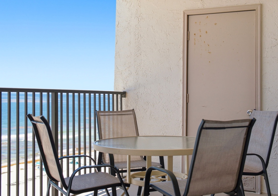Ocean Breeze E702- Step onto your private balcony and breathe in the ocean breeze. Whether you're sipping morning coffee or watching the waves, this serene space is yours to unwind and soak in the view.