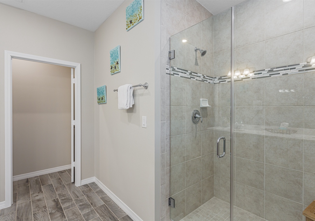 Lost Key Sea Salt Guest Bathroom #1 with Glass Shower