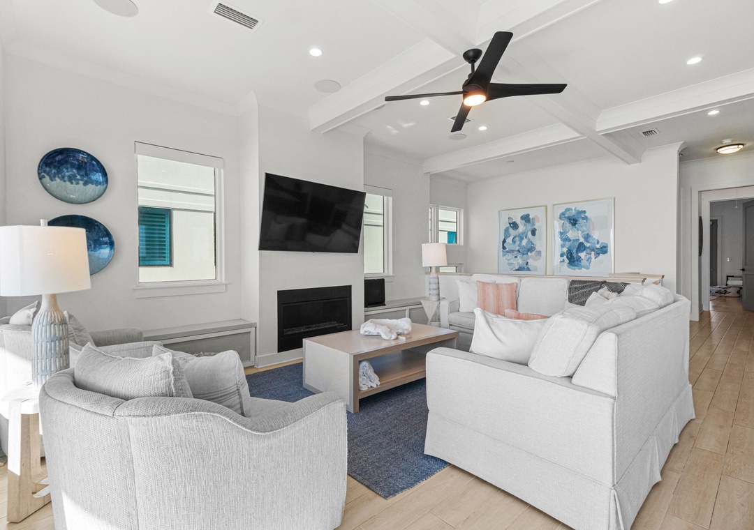 Third Floor- Living Room and View of the TV & Gas Fireplace