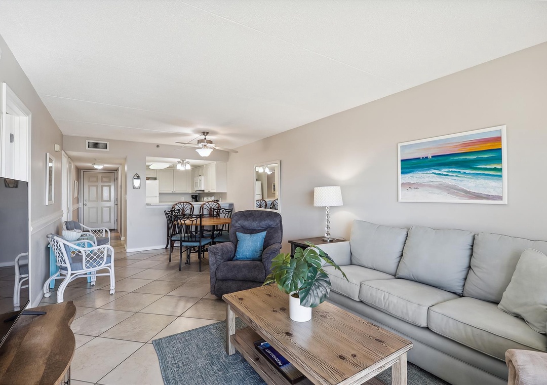 Ocean Breeze West 103 Living Room and Dining Room