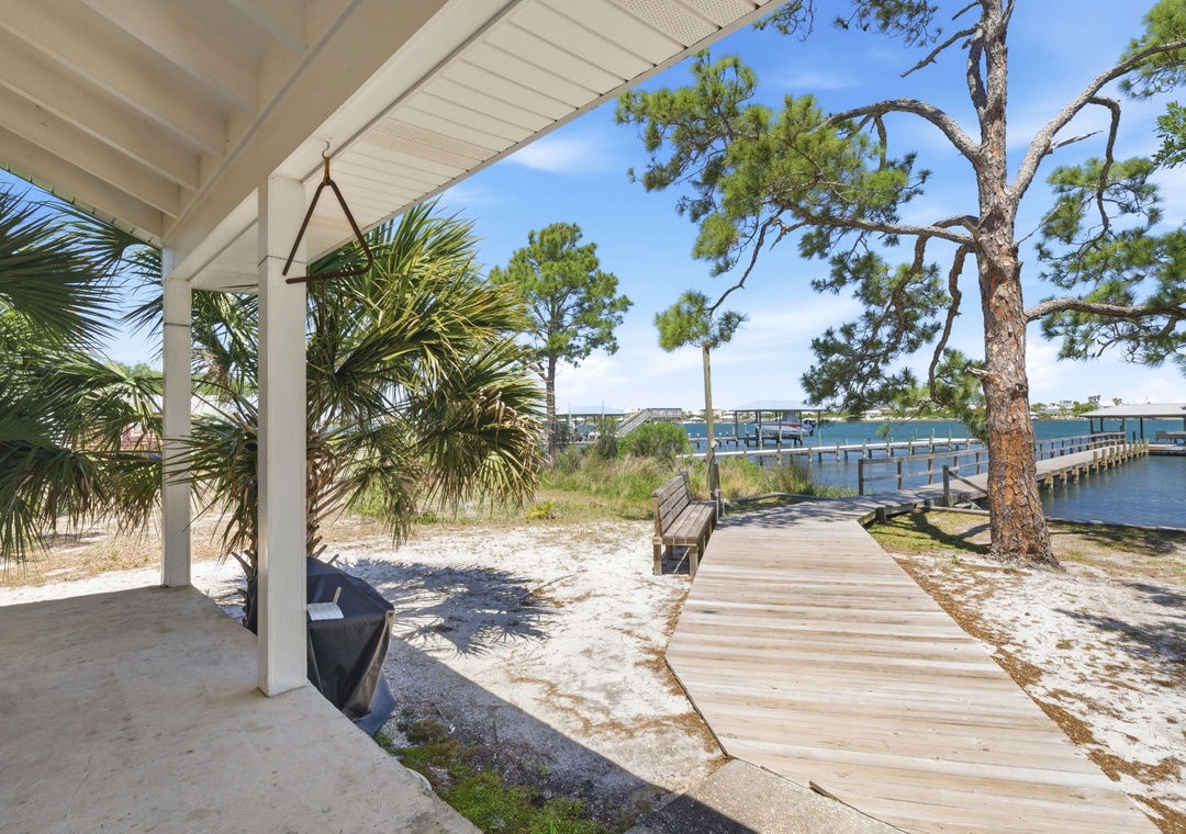 Tobin House- View of Dock from Porch