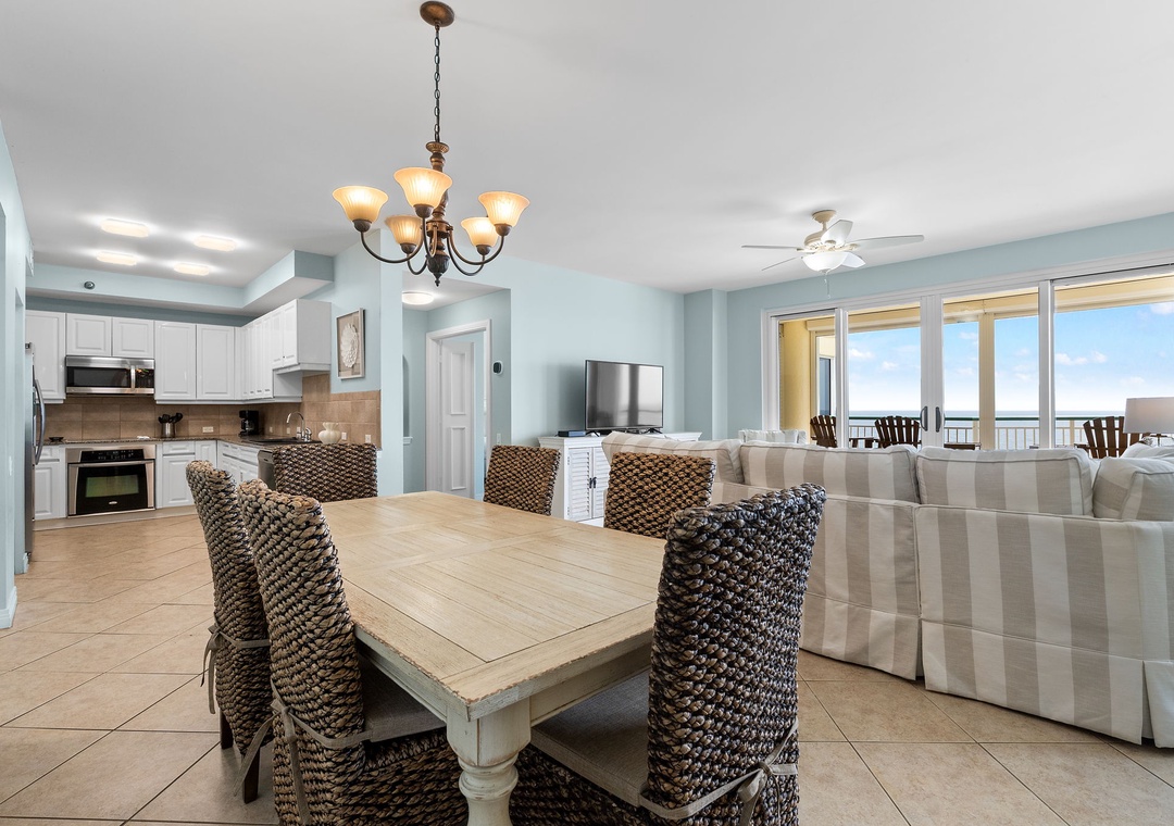 Beach Colony Tower T10C- Picture yourself dining with loved ones as soft ocean breezes drift through the sliding glass doors. Your open-concept kitchen & living space frames stunning coastal views.
