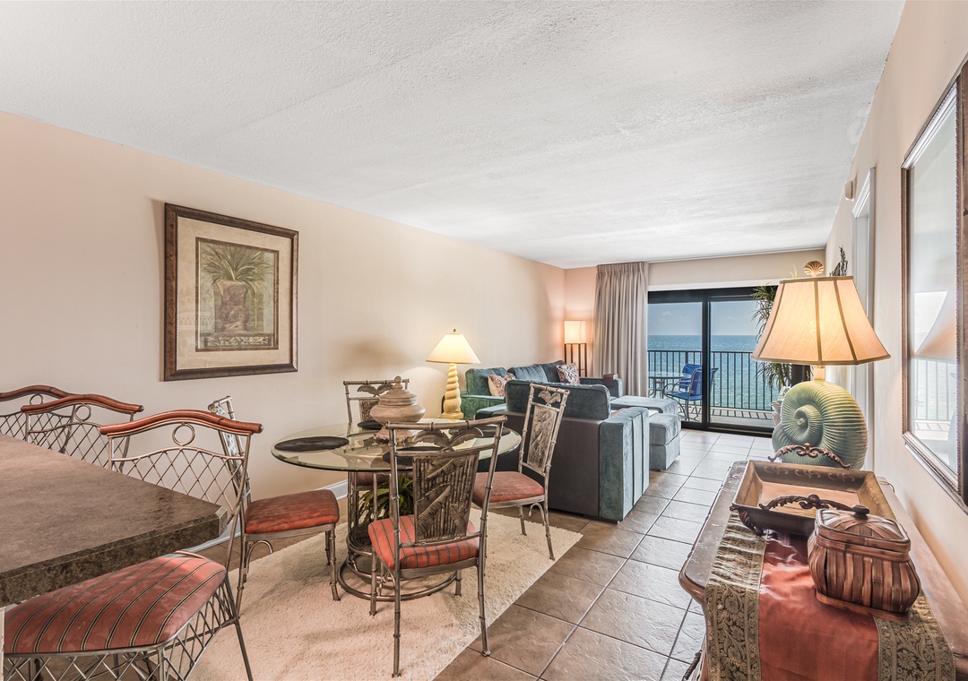 Ocean Breeze West 603 Dining Room and Living Room