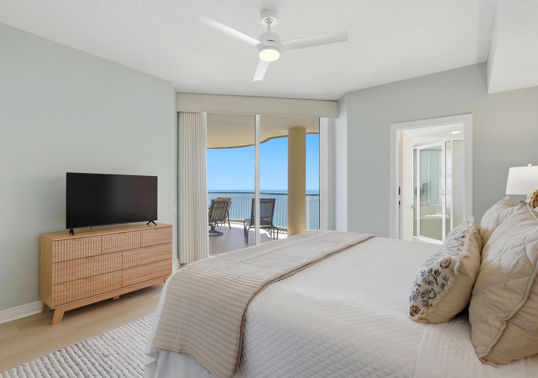 Beach Colony E13A- Bedroom 1 View of TV & Balcony