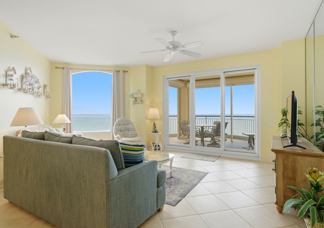 Beach Colony W6B- Living Room View towards the Balcony View
