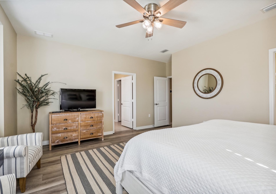 Lost Key Beach Therapy Master Bedroom and Bathroom Entrance