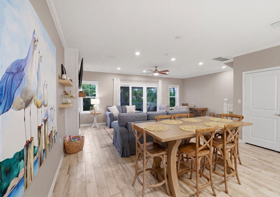 Salty Seagull- Dining Room to Living Room & Balcony