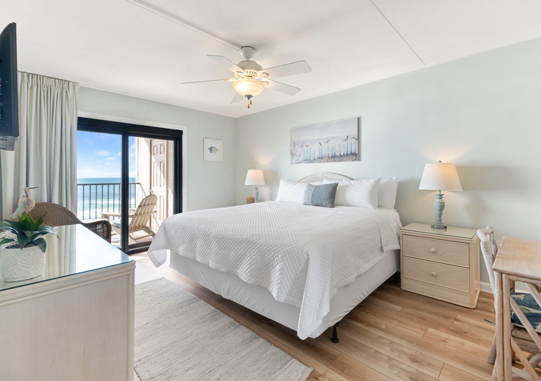 Ocean Breeze West 505- Bedroom 1 with Balcony View
