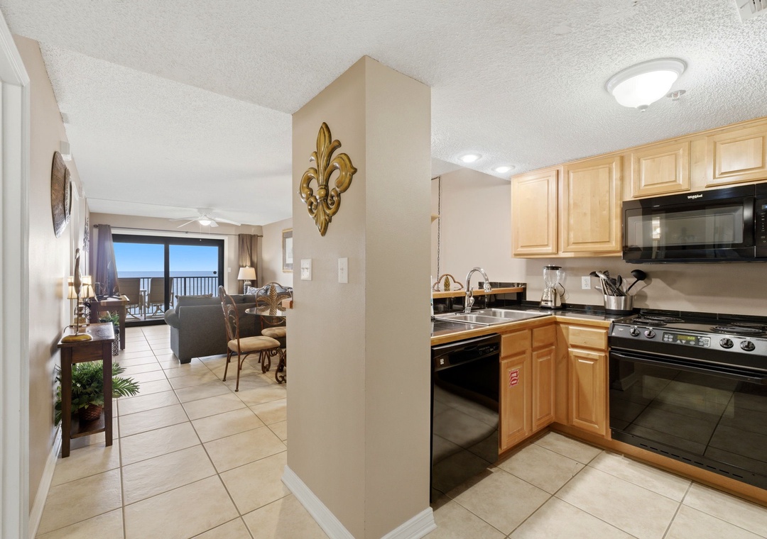 Ocean Breeze West 804- Kitchen to Dining Room