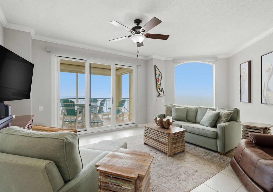 Beach Colony West 11C- View of Living Room & Balcony