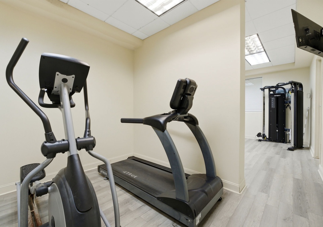 Stay active during your stay with access to modern cardio and strength equipment in this bright, well-maintained fitness area.