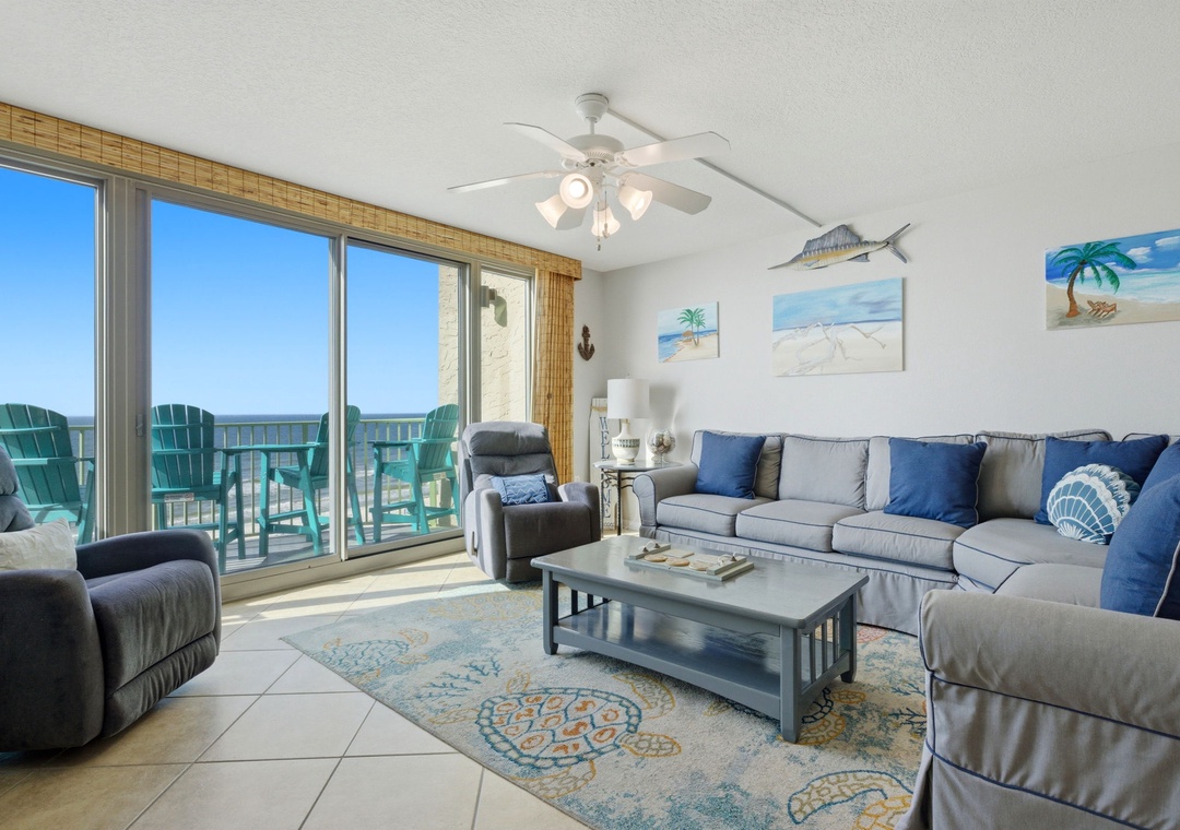 Perdido Towers 707- Living Room View with Balcony