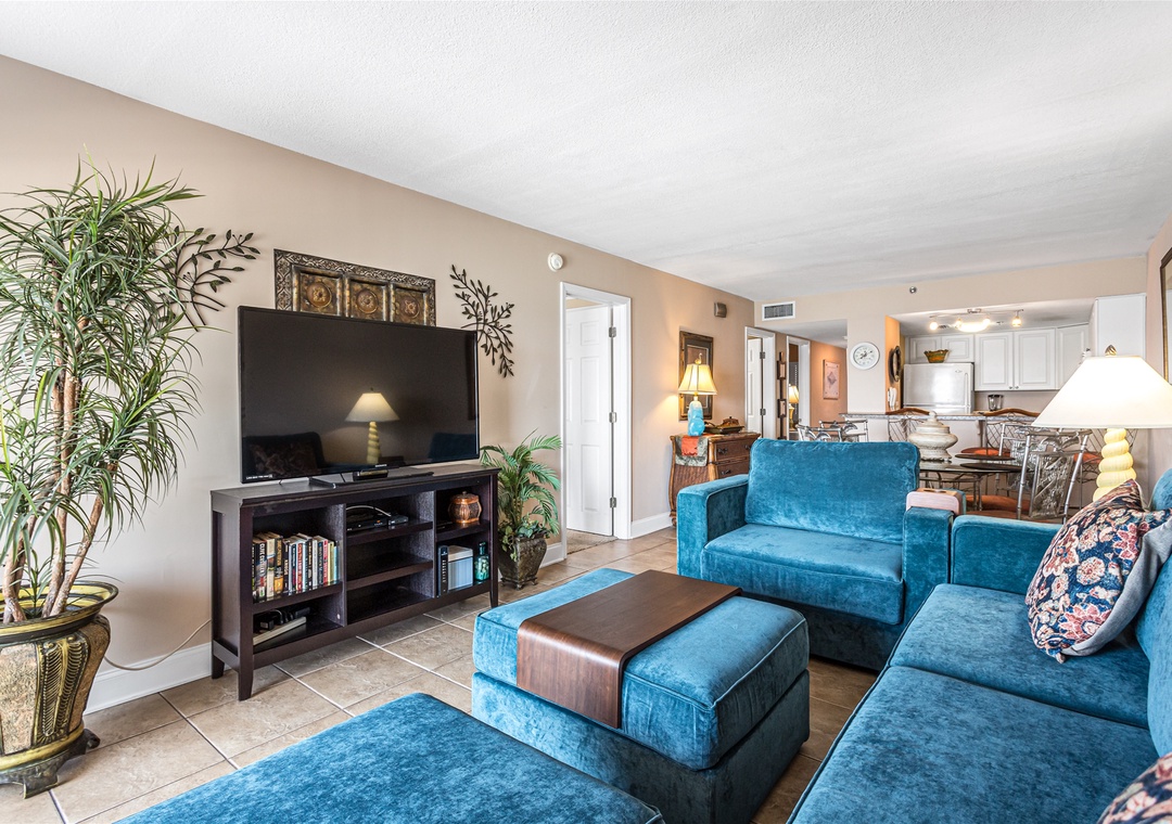 Ocean Breeze West 603 Living Room and TV