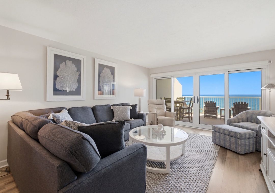 Sandy Key 822- Living Room with View to Balcony