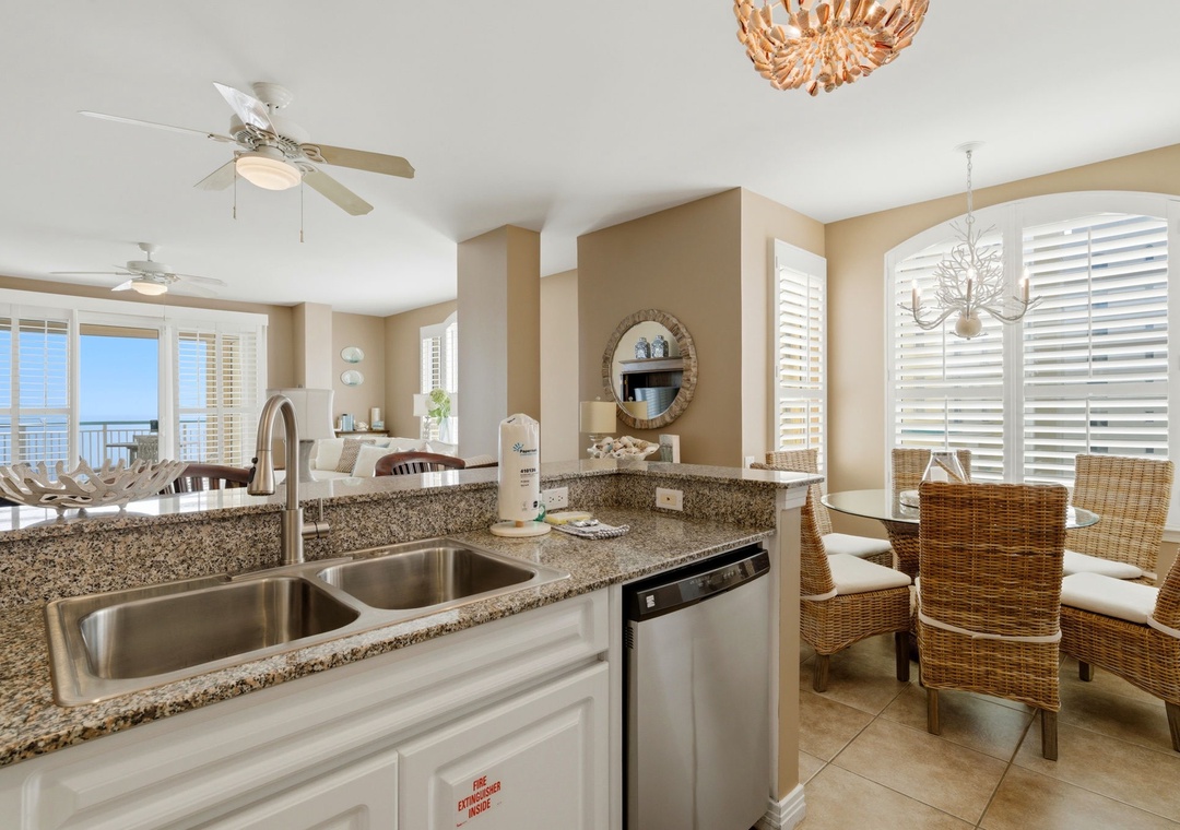 Beach Colony Tower PH1D- View from Kitchen to Dining & Living Room