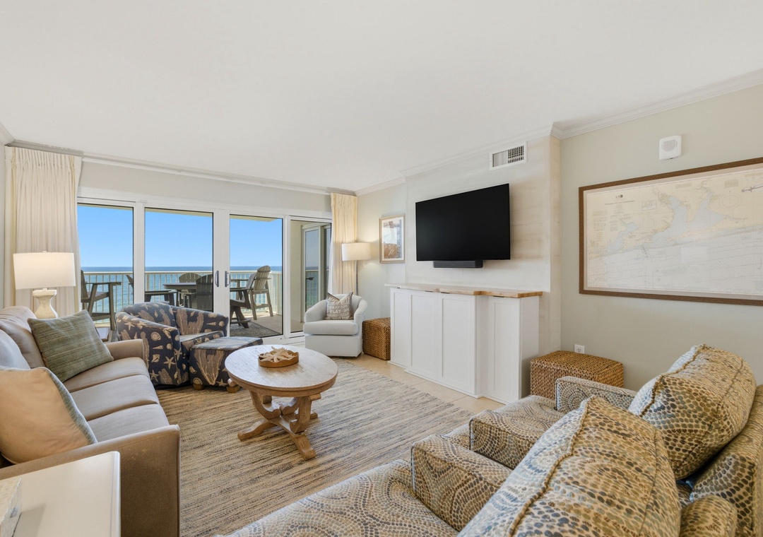 Sandy Key 718- Living Room, TV & Balcony