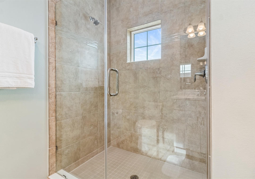 Lost Key The Macaw House Guest Bathroom #1 with Glass Shower