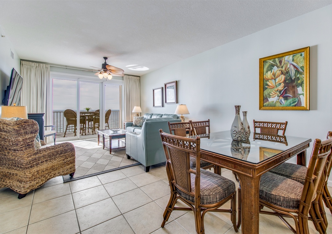 Windemere 906 Dining Room, Living Room, and Balcony