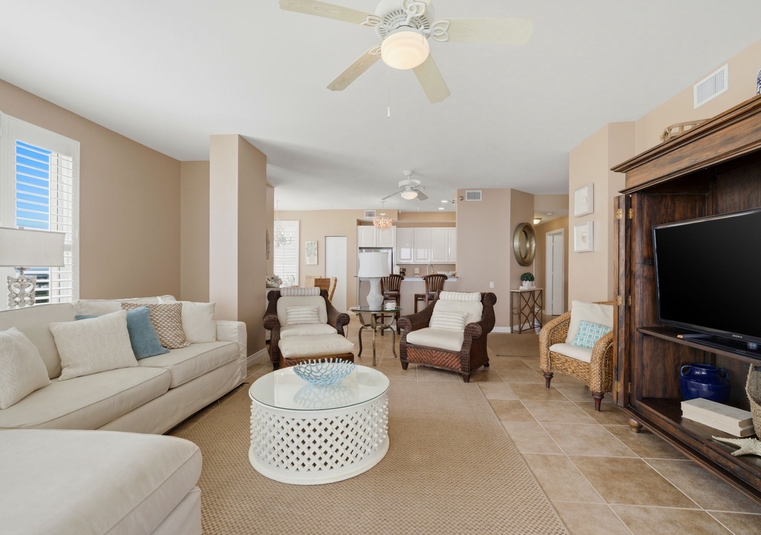 Beach Colony Tower PH1D- View from Living Room to Kitchen & Dining