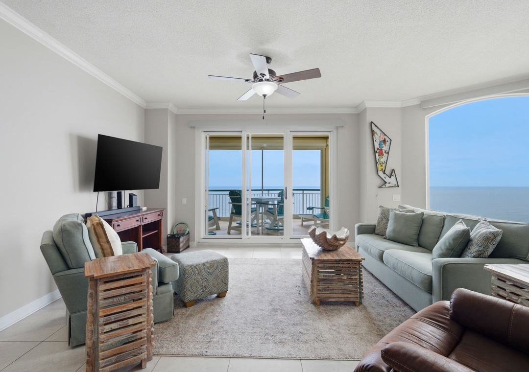 Beach Colony West 11C- View of Living Room & Balcony