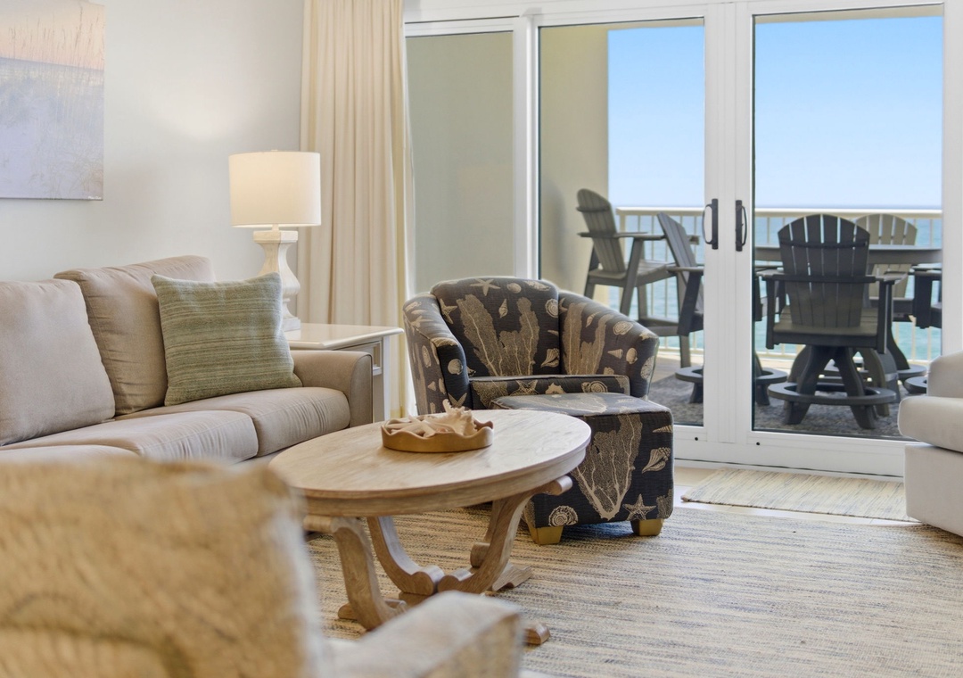 Sandy Key 718- Living Room View to Balcony