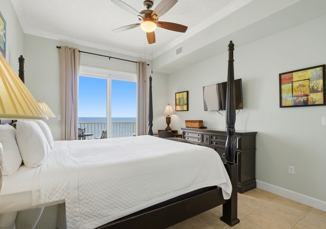 Windemere 1502- Bedroom 1 & View to Balcony & TV