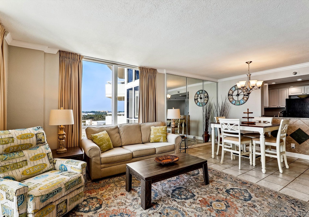 Perdido Sun 714 Living Room and Dining Room