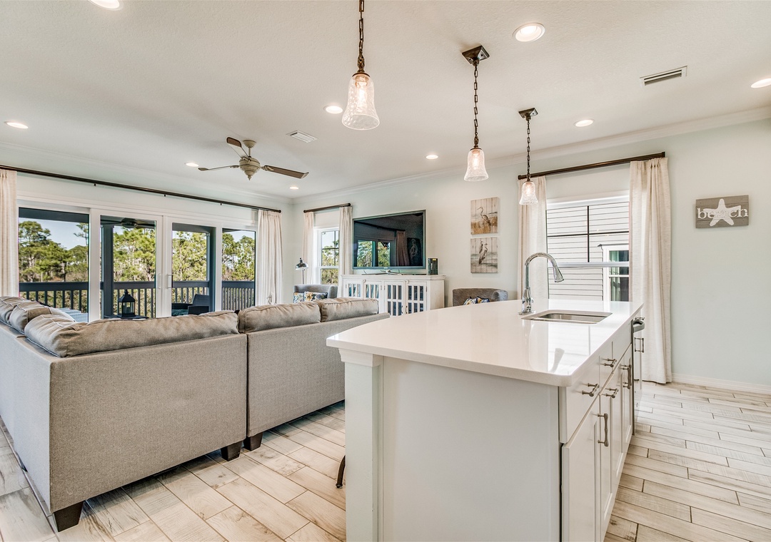 Lost Key Shorely Blessed Kitchen Bar and Living Room