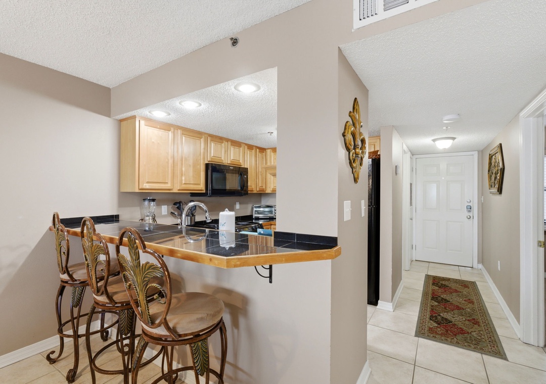 Ocean Breeze West 804- View to the Kitchen & Bar Counter