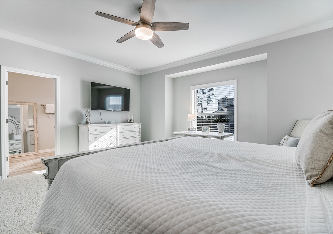 Lost Key Shore To Please Master Bedroom King Bed and TV