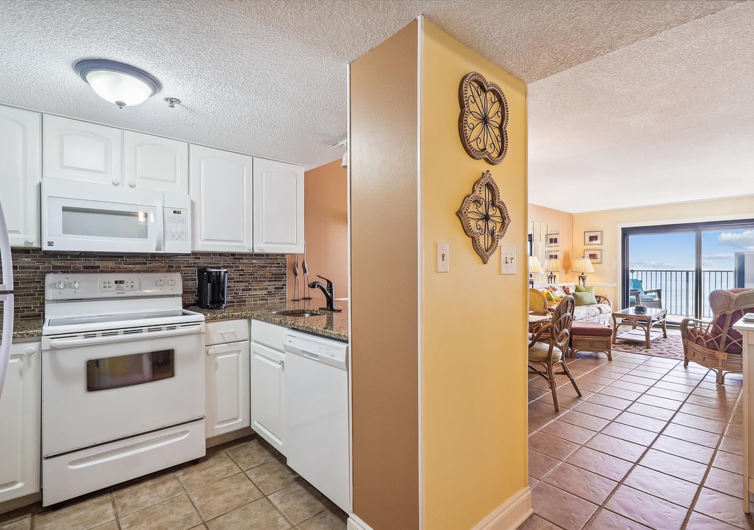 Ocean Breeze East 402 Kitchen and Dining Room