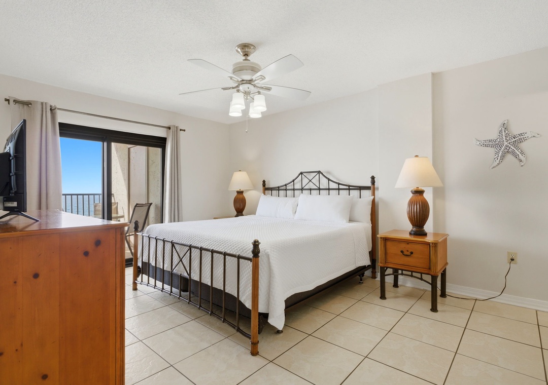 Ocean Breeze East 702- Bedroom 1 & Balcony