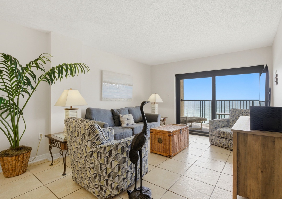 Ocean Breeze East 702- Living Room towards Balcony