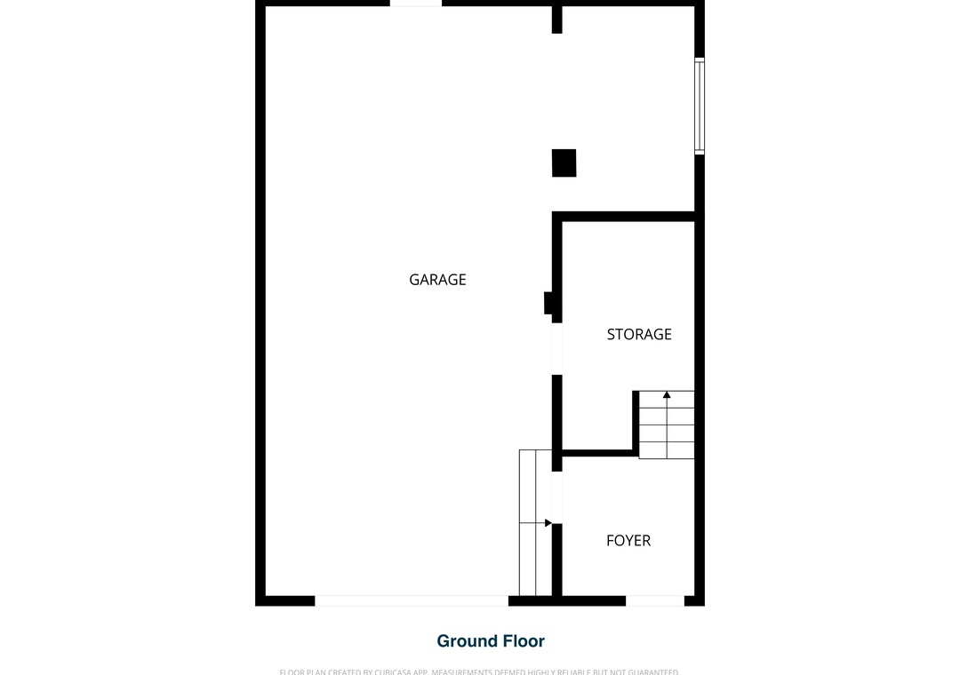 Turtles Nest- Ground floor layout shows garage, storage, and entry foyer—helping you plan your arrival and parking with ease.