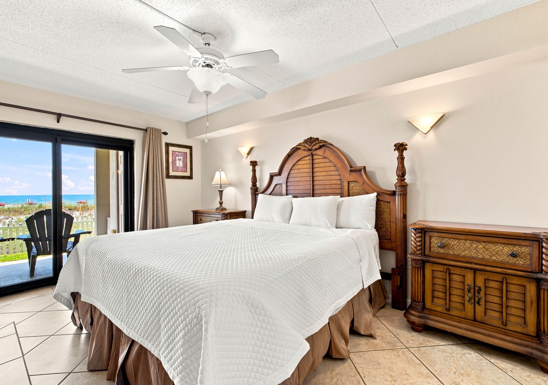 Ocean Breeze W 105- Wake up to brilliant ocean views right from your bed in this serene coastal retreat. Tropical elegance meets comfort with island-inspired furnishings and your own private balcony overlooking the sparkling water.