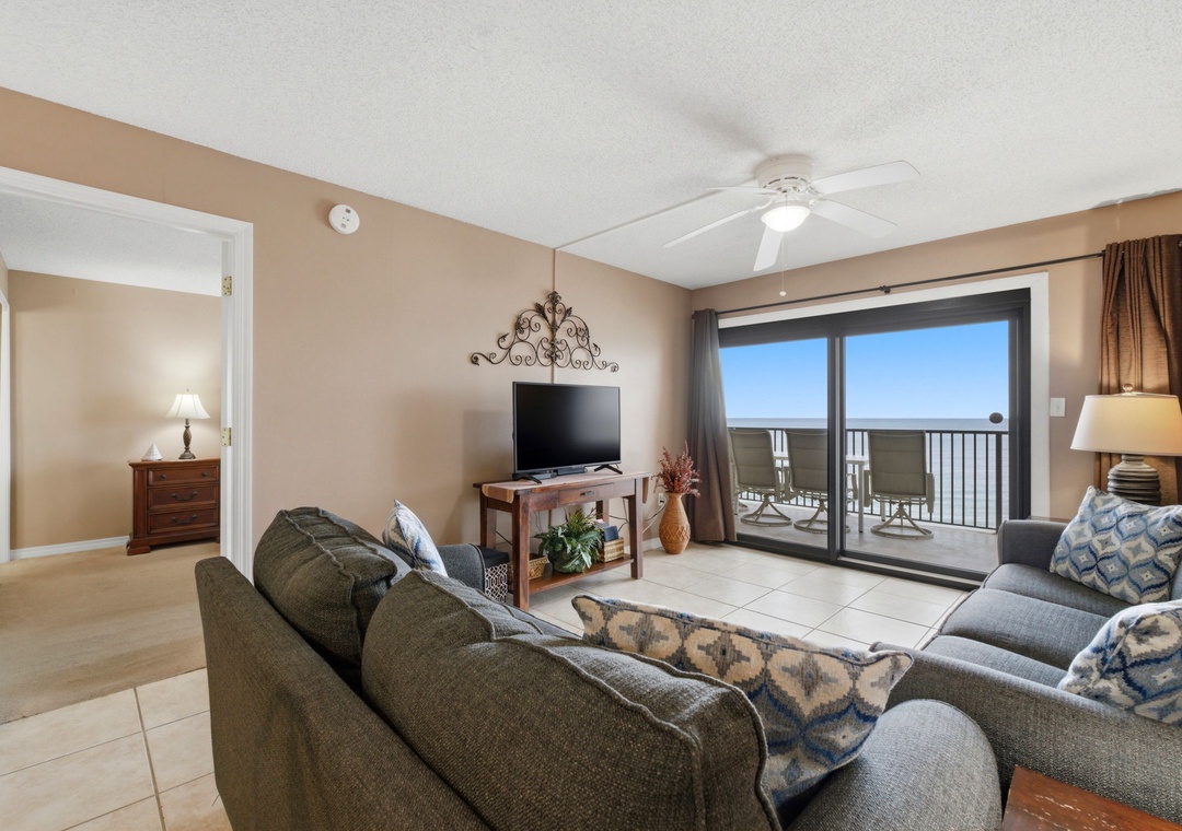 Ocean Breeze West 804-Living Room to TV & Balcony