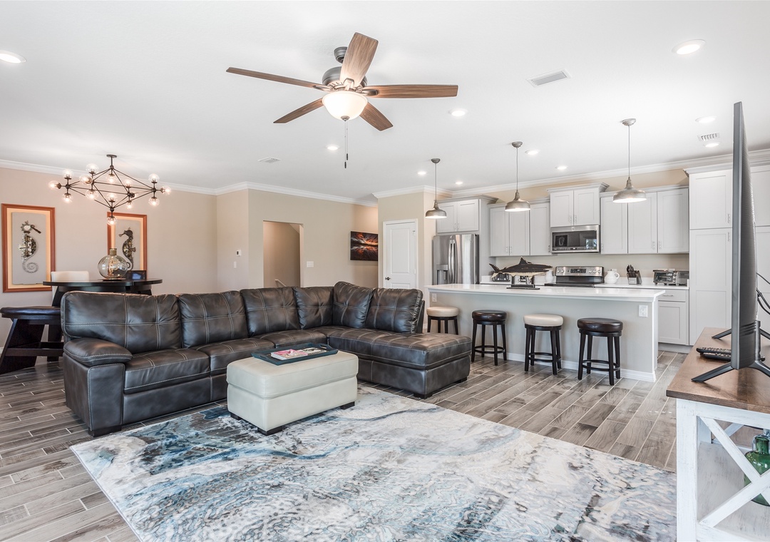 Lost Key Sea Salt Living Room and Kitchen