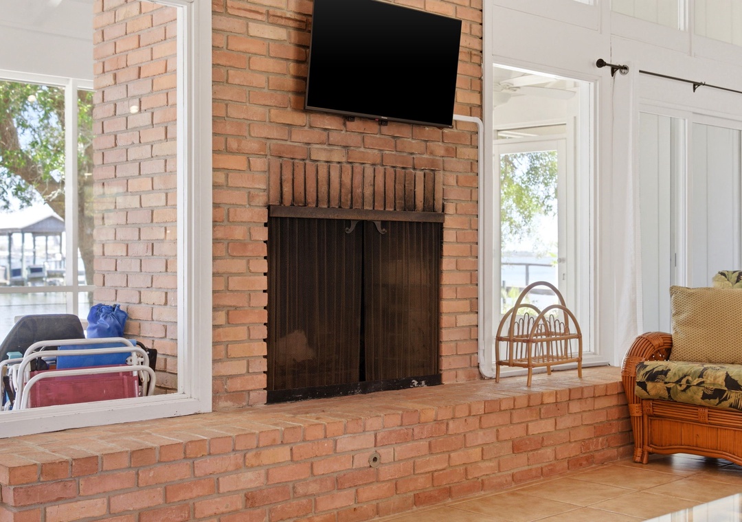 Tobin House- Living Room Fireplace & TV