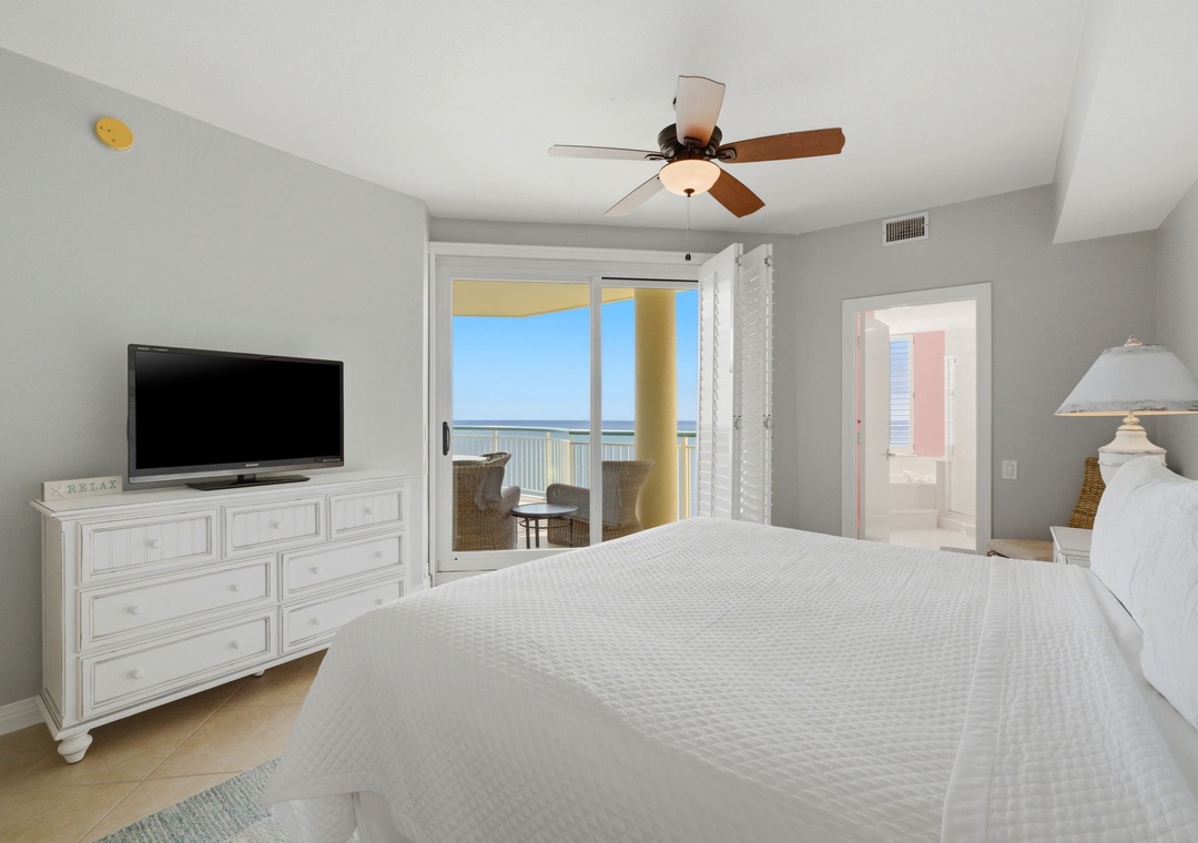 Beach Colony Tower PH3B (18B)- Bedroom 1, TV & Balcony View