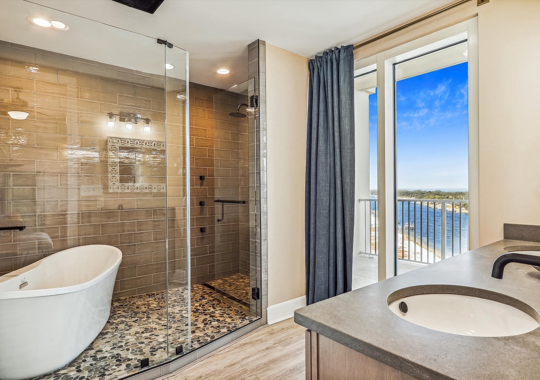 Sailmaker 1001 Guest Bathroom #1 Stand Up Shower and Vanity