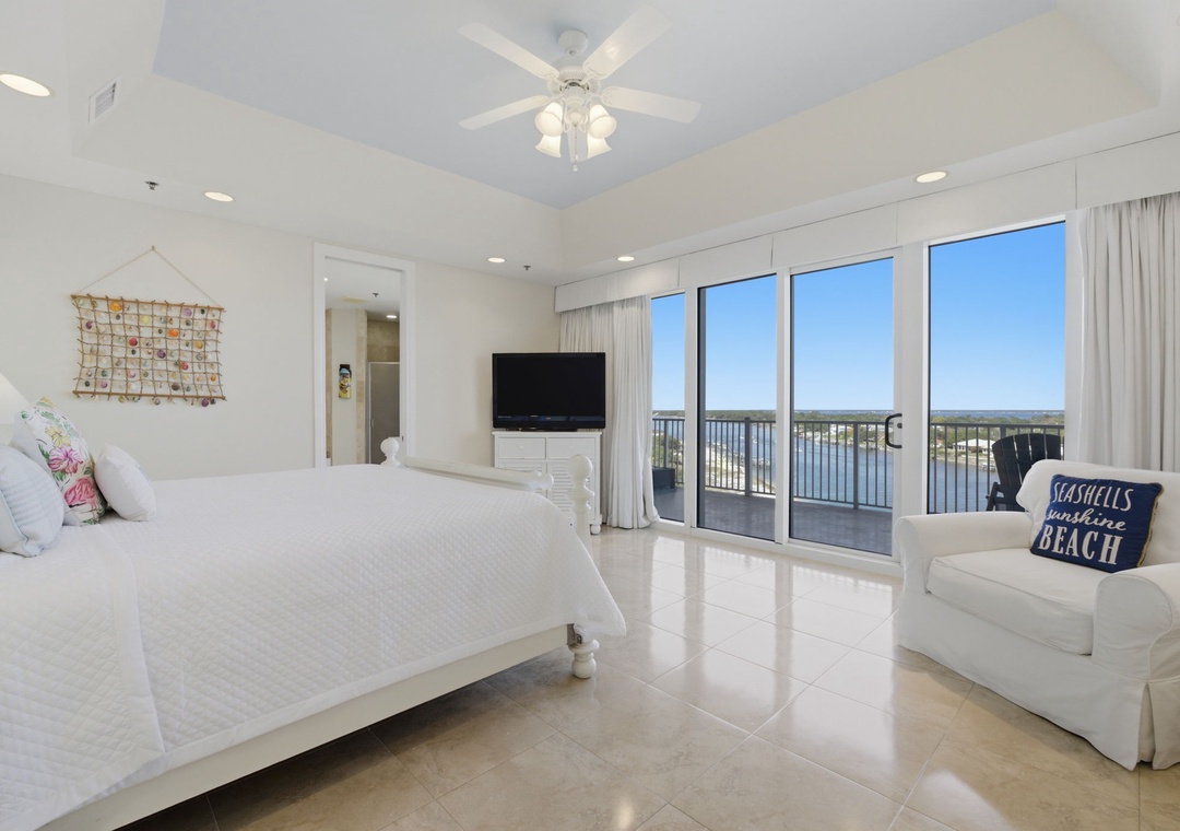 Sailmaker 901- Bedroom 1 with View of the balcony & TV