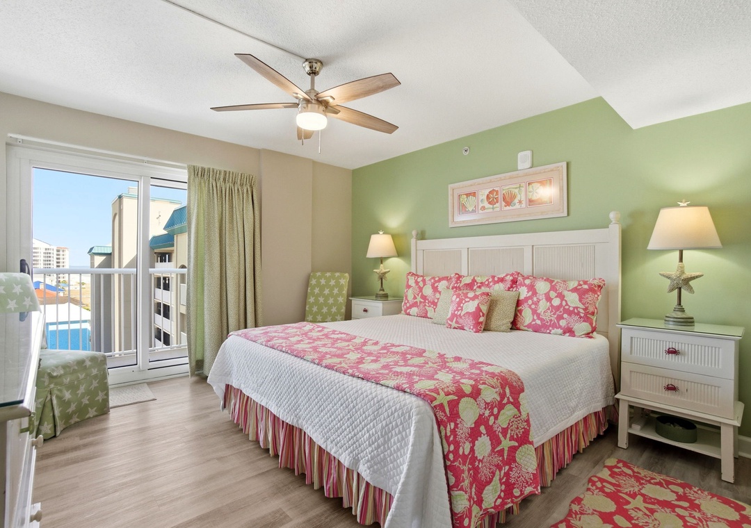 Sandy Key 821- Bedroom 2 with King Bed & Private Balcony