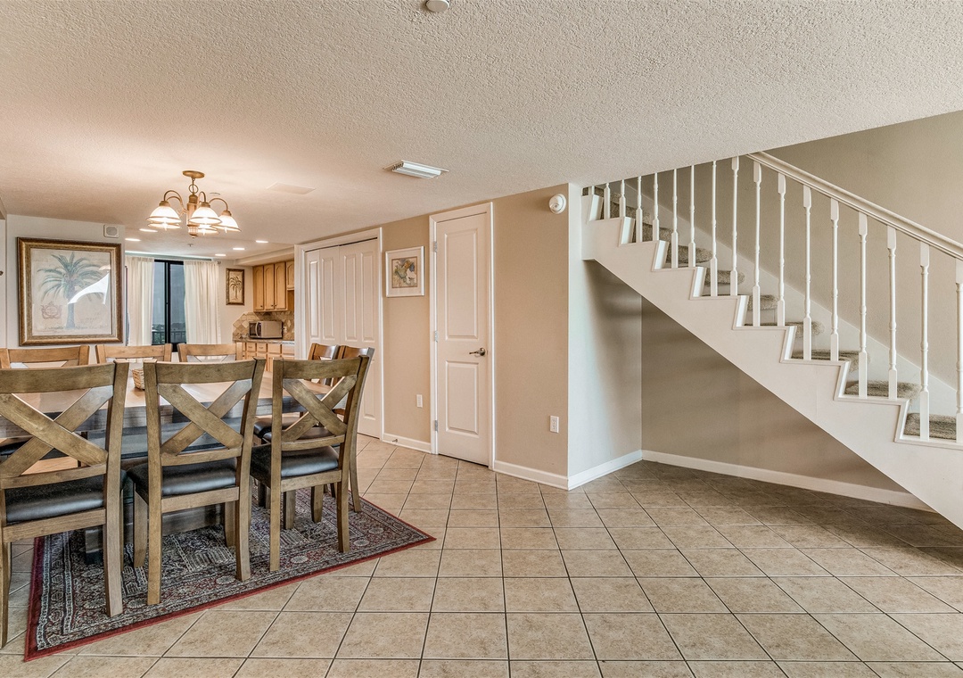 Perdido Towers 507 Dining Room and Staris