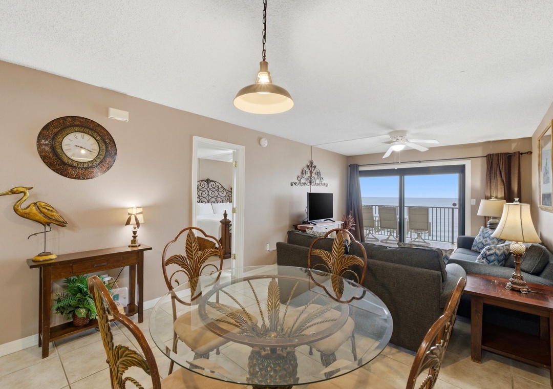 Ocean Breeze West 804- Dining Room View to Living Room