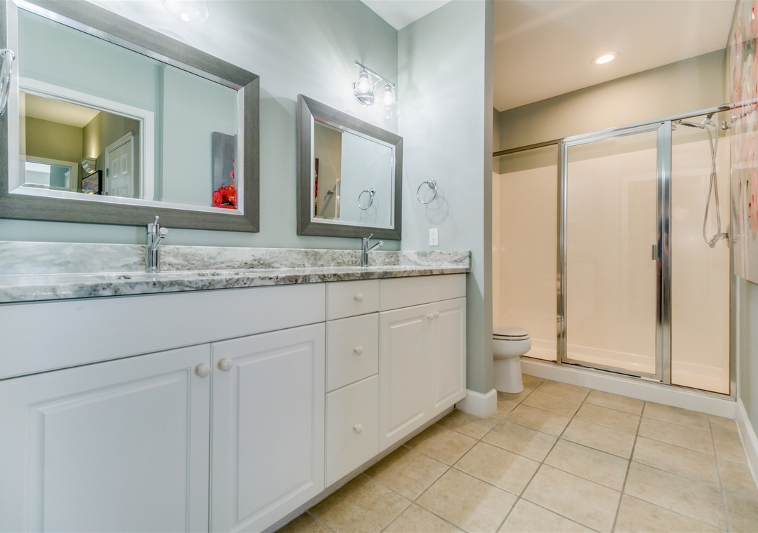 Windemere 1508 Third Guest Bathroom Double Vanities and Stand Up Shower